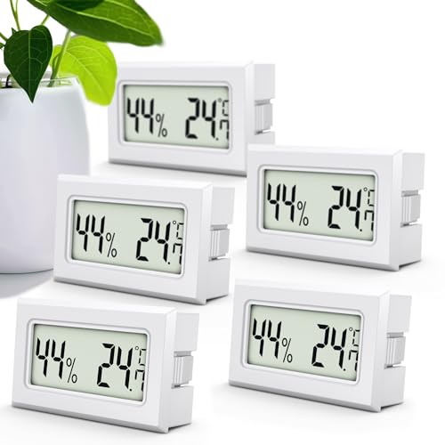 MAVORI® 5 x Mini Thermometer & Hygrometer innen digital - 2in1 Zimmerthermometer & Luftfeuchtigkeitsmesser innen - Thermometer für Innenräume und Hydrometer - Verbesserte Messtechnik August 2022… (5) von MAVORI