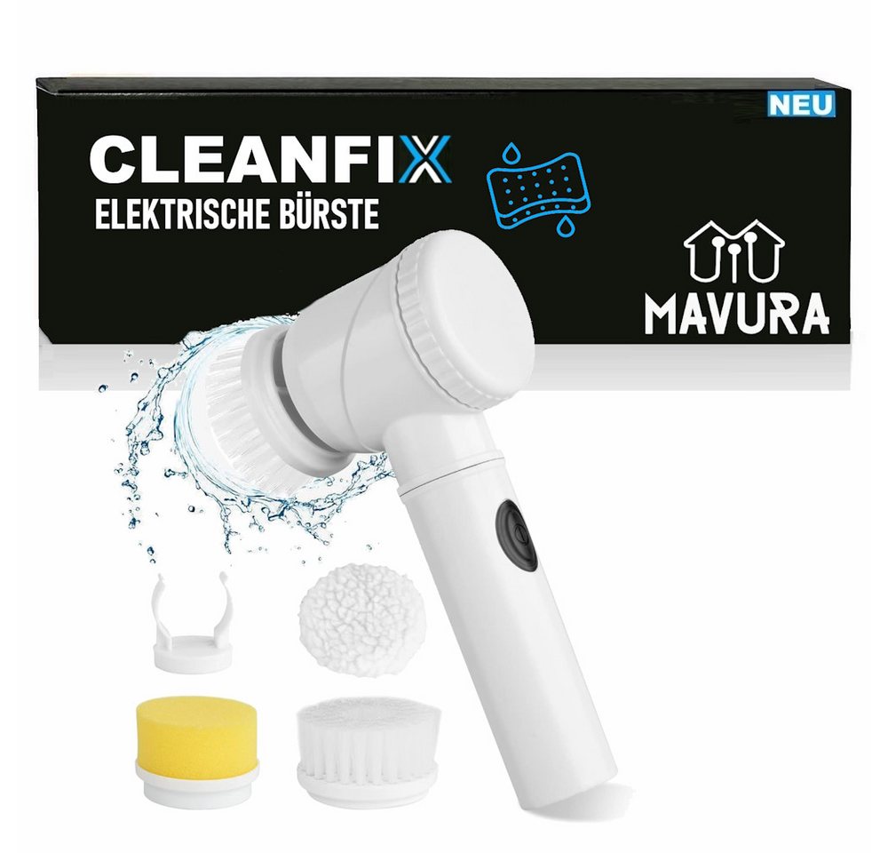 MAVURA Reinigungsbürste CLEANFIX Elektrische Power Spin Scrubber Akku Bürste Badezimmer, Reinigung Handheld Reinigungsgerät von MAVURA