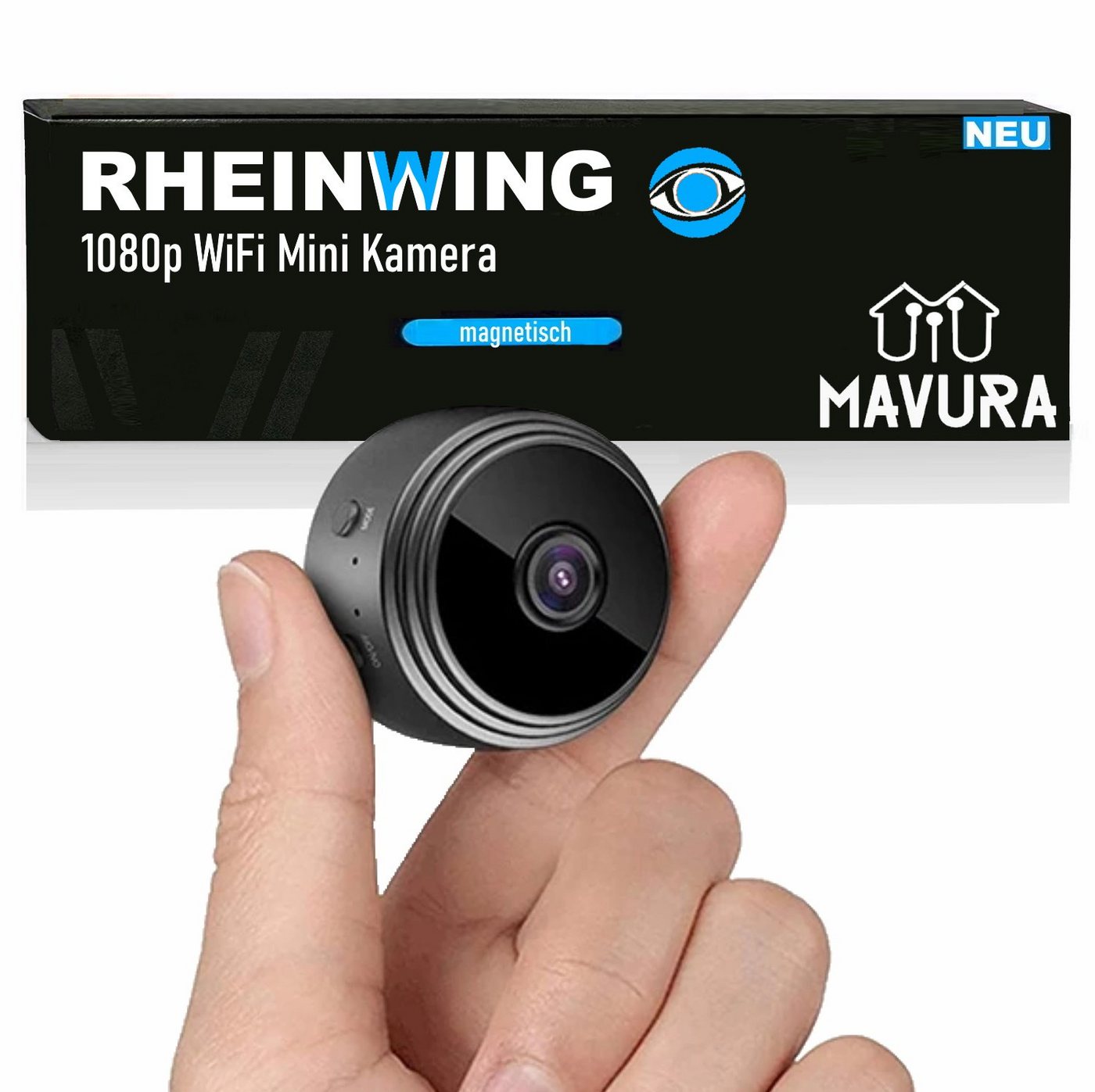 MAVURA RHEINWING 1080p magnetische WiFi Mini Kamera Full HD Überwachungskamera (Rheinwing, Überwachungskamera Mini HD IP Kamera Wireless Camera Netzwerk 150) von MAVURA