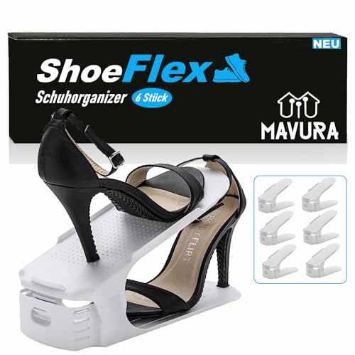MAVURA ShoeFlex Schuhstapler Schuhorganizer Schuhschrank Schuhordner Regal, Schuhhalter für 50% mehr Platz im Schuhregal! 6er Set von MAVURA
