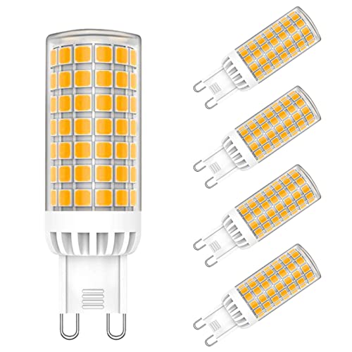 MAYCOLOR G9 9W LED Glühbirnen Ersetzt 75W, 750 Lumen, Warmweiß 3000K, G9 Maiskolben Led Lampe für Innenbeleuchtung Wandleuchte Kronleuchter Deckenleuchte Nicht Dimmbar 4er Pack von MAYCOLOR