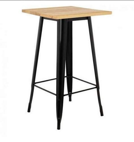 MAYMA Stehtisch, hoch, aus Holz und Metall, 60 x 60 x 110 cm, hoher Tisch, quadratisch, Bistrotisch, trendiges industrielles Design, für 2 bis 4 Personen von MAYMA