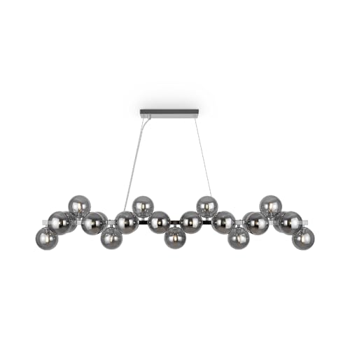 Moderne Pendelleuchte Hängeleuchte Dallas Chrom Rauchig Metallrahmen, Diffusoren aus Glas G9x28 28W für Küche, Wohnzimmer, Schlafzimmer von MAYTONI DECORATIVE LIGHTING