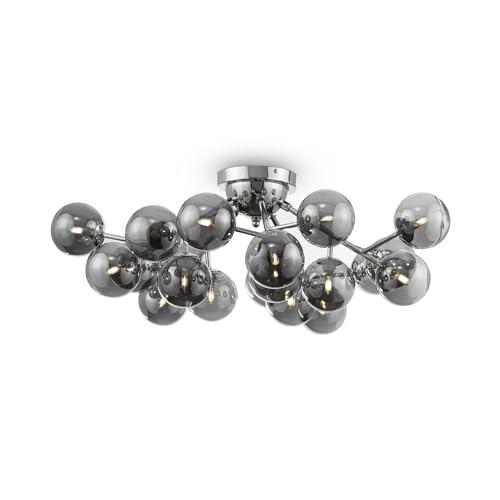 MAYTONI DECORATIVE LIGHTING Moderne Deckenleuchte, chromfarbener Metallrahmen, Kugelschirme aus getöntem Rauchglas, excl.20 X G9 28W von MAYTONI DECORATIVE LIGHTING