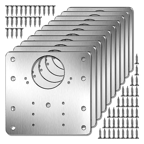 MAYyhem 10-teiliges Reparaturplatten-Set for Schrankscharniere, Küchenschrank-Türscharnier-Montageplatte mit Löchern, Flache Befestigungsklammern von MAYyhem