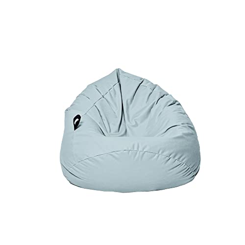 MILLINDABAG Kastanie Tropfenform Sitzsack für Kinder Jugendliche und Erwachsene Beanbag Kissen Indoor & Outdoor Gaminggeignet bereits gefüllt Sitzkissen Bodenkissen (Grau, XL-Durchmesser 77 cm) von MB MILLINDABAG