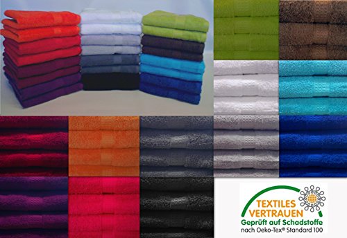 MB Warenhandel24 FROTTEE Uni einfarbig Baumwolle Gästetuch Handtuch Duschtuch Badetuch 500g/m² günstige Setpreise Pack (Badetuch ca. 100x150 cm, Apfelgrün) von MB Warenhandel24