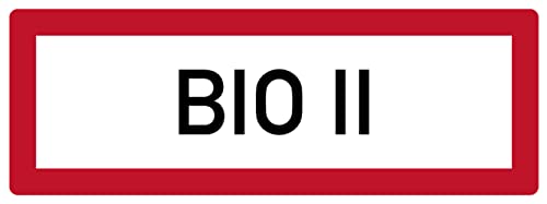 Aufkleber Hinweis „Bio II“ Labor Schild Folie selbstklebend ähnl. DIN 4066 | 297x105mm Made in Germany von MBS-SIGNS