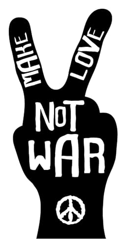 Aufkleber #Peace"Make Love Not War" Schild Folie selbstklebend | 9,5x20cm Made in Germany von MBS-SIGNS