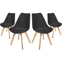 4er Pack schwarzer Esszimmerstühle, modernes Design, Tulpenstühle für Lounge, Büro, Wohnzimmer, Büro oder Terrasse, ergonomische Rückenlehne, von MC HAUS