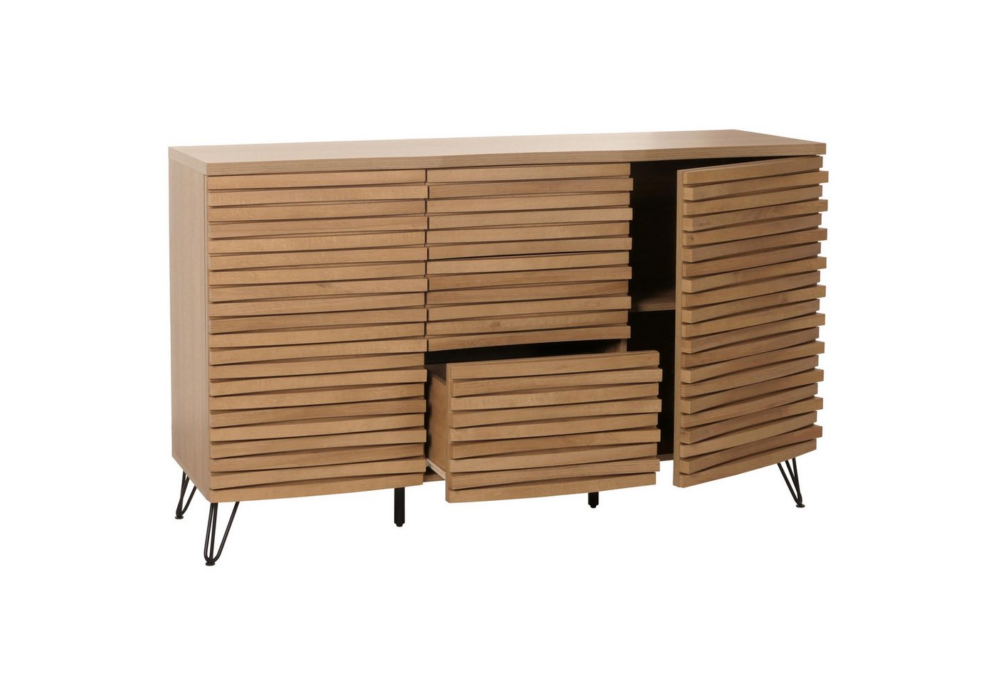 MCW Sideboard MCW-M49-S, Türoberfläche im gewölbten Design von MCW