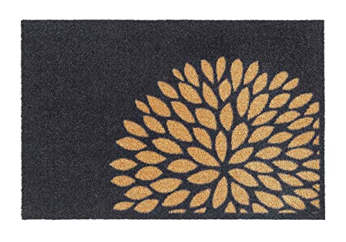 MD-Entree Eingangsmatte Teppichmatte Küchenmatte Küchenteppich Läufer Teppich Fußmatte Küchenvorleger Matte Wohnraummatte, Größe:75x50 cm, Motiv:Flowers Copper von MD Entree