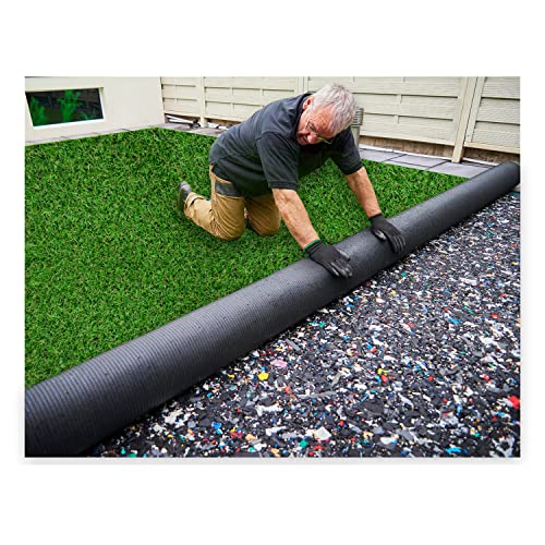 MDEKOR Kunstrasenteppich Outdoor - Kunstrasen wetterfest, Rasenteppich Meterware Grün 100x200 cm, Balkon Bodenbelag wasserdurchlässig mit Drainage 200 cm breit in Echtrasen-Optik von MDEKOR