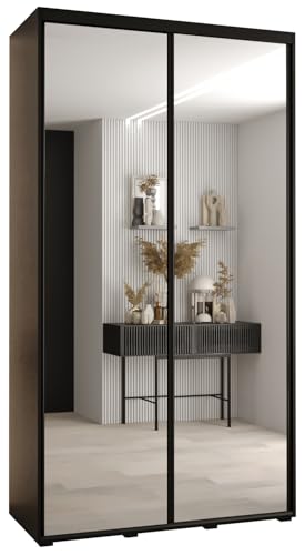 Kleiderschrank mit Spiegel Davos 2 Garderobenschrank - Schrank Schlafzimmer - Mehrzweckschrank 2 Schiebetüren - Regalen - Flur Möbel - Kleiderstange Schrank - Allzweckschrank - closet - Gaderobe Kleiderschrank mit Spiegel Davos 2 Garderobenschrank - Schrank Schlafzimmer - Mehrzweckschrank 2 Schiebetüren - Regalen - Flur Möbel - Kleiderstange Schrank - Allzweckschrank - closet - Gaderobe von MEBLE KRYSPOL
