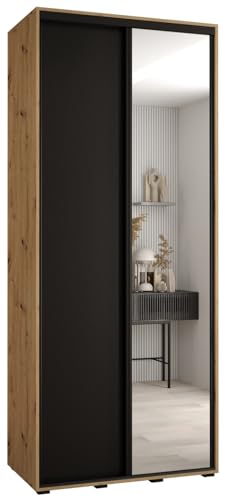 Kleiderschrank mit Spiegel Davos 3 Garderobenschrank - Schrank Schlafzimmer - Mehrzweckschrank 2 Schiebetüren - Regalen - Flur Möbel - Kleiderstange Schrank - Allzweckschrank - closet - Gaderobe Kleiderschrank mit Spiegel Davos 3 Garderobenschrank - Schrank Schlafzimmer - Mehrzweckschrank 2 Schiebetüren - Regalen - Flur Möbel - Kleiderstange Schrank - Allzweckschrank - closet - Gaderobe von MEBLE KRYSPOL
