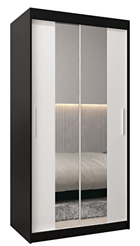 MEBLE KRYSPOL Kleiderschrank mit Spiegel Tokyo 1 - Garderobenschrank - Schrank Schlafzimmer - Mehrzweckschrank Zwei Schiebetüren - Regalen - Flur Möbel - Kleiderstange Schrank - Allzweckschrank MEBLE KRYSPOL Kleiderschrank mit Spiegel Tokyo 1 - Garderobenschrank - Schrank Schlafzimmer - Mehrzweckschrank Zwei Schiebetüren - Regalen - Flur Möbel - Kleiderstange Schrank - Allzweckschrank von MEBLE KRYSPOL