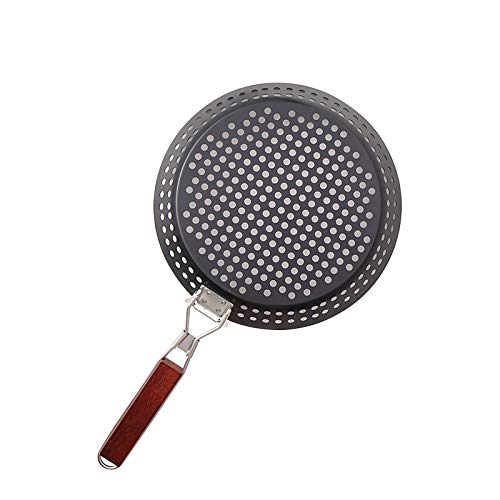 MEETOZ Antihaftbeschichtete Grillpfanne, 30,5 cm, mit abnehmbarem Griff, antihaftbeschichtete Grillschale, langlebige Grillpfannen mit Löchern für Outdoor-Grill, kleine und große Topper-Körbe, von MEETOZ