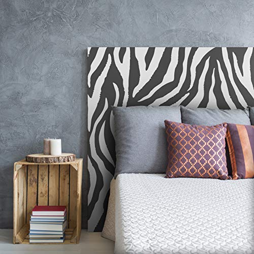 MEGADECOR Kopfteil-Bett-dekorativer dekorativer Zebra-Zeichnungs-Zebra-Verschiedene Schwarzweiss-Maße (200 cm x 60 cm) von MEGADECOR