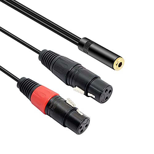 MEIRIYFA Dual XLR auf 3,5 mm Klinke Mikrofonkabel, 1/8 Buchse auf Dual XLR Buchse Adapter Mikrofonkabel, 3,5 mm Stereo TRS auf Dual XLR Buchse Umwandlungskabel – 0,3 m von MEIRIYFA