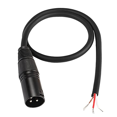 MEIRIYFA Bare XLR Kabel, XLR Stecker zu Bare End Kabel Gold überzogene XLR 3 Pin Stecker Ersatz Audio Kabel für DJ/PA Verstärker Subwoofer (Stecker, 0.5M) von MEIRIYFA