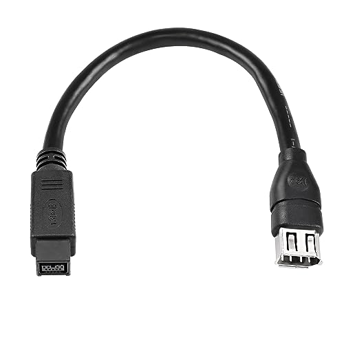 MEIRIYFA Firewire 1394 6 Pin Buchse zu 1394B 9 Pin Stecker Kabel, IEEE 400 zu 800 Datenübertragungs Adapter Verlängerungskabel für Computer, Digital Camcorder, externe CD-ROM Laufwerke (20CM) von MEIRIYFA