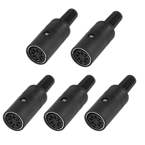 MEIRIYFA MIDI DIN 7-Pin Buchse Stecker, 5-Pack 7 Pin DIN Buchse Löt Audio MIDI Stecker für Mixer, elektronische Trommel, MIDI Keyboard von MEIRIYFA