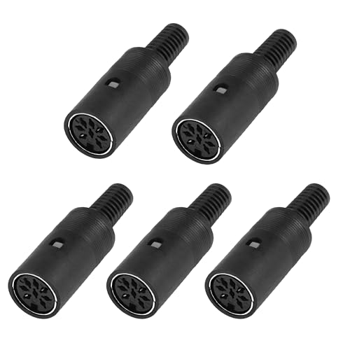 MEIRIYFA MIDI DIN 8-Pin Buchse Stecker, 5-Pack 8 Pin DIN Buchse Löt Audio MIDI Stecker für Mixer, elektronische Trommel, MIDI Keyboard (8 Pin) von MEIRIYFA