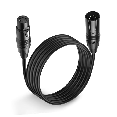 MEIRIYFA XLR 4 Pin Stecker auf XLR 4 Pin Buchse Netzteil Kabel XLR Balanced Extension Patch Kabel für DSLR Kamera Monitor - schwarz, 1.8M von MEIRIYFA