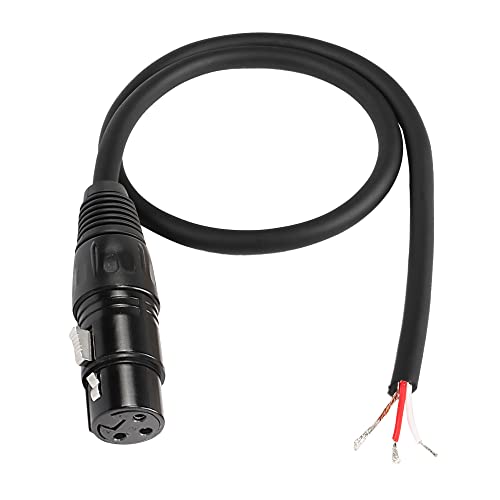 MEIRIYFA XLR Kabel Mikrofon Kabel, 3Pin XLR Buchse Pigtail Bare Wire Open End Gold Plated XLR Plug Lautsprecher Kabel Ersatz Audio Kabel für DJ/PA Verstärker Subwoofer (Buchse, 0.5M) von MEIRIYFA