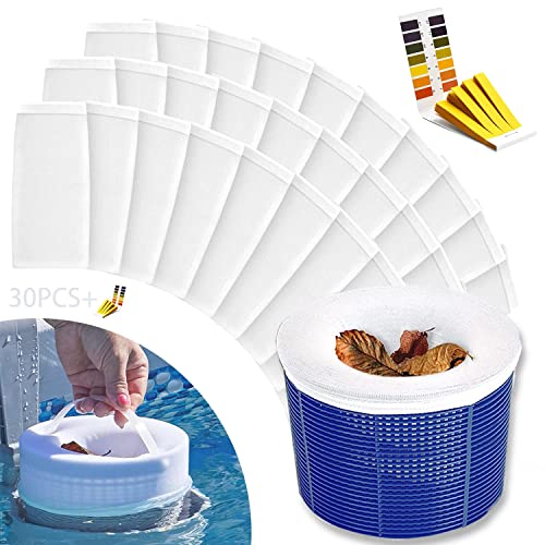 31PCS Skimmer Socken,Skimmer Filtersocken,Skimmernetze zur Feinfilterung,Skimmer Netz Pool,Filtersocken Pool,Poolsocken,Skimmer Strumpf,Filter für Skimmer Pool,Wiederverwendbare Skimmerkorb Netz von MEISHANG