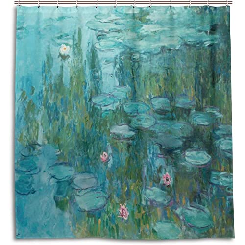 MEKPAM Monet Malerei Wasserlilien Wasserdichter Polyester Duschvorhang Für Badezimmer 180X180cm von MEKPAM