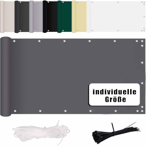MENGH Balkonverkleidung 75x450cm, Balkon Verkleidung, 160 g/m², mit Ösen und Kordel für Gartenanlagen, Camping und Freizeit grau MENGH Balkonverkleidung 75x450cm, Balkon Verkleidung, 160 g/m², mit Ösen und Kordel für Gartenanlagen, Camping und Freizeit grau von MENGH