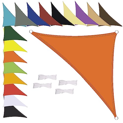 Sonnensegel Wasserdicht Dreieck, wetterbeständig, Premium Polyester, Viele Längen und Breiten Zur Auswahl inkl Befestigungsseile, 2x2x2m Fluoreszierendes Gelb von MENGH