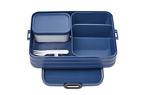 Mepal - Bento Lunchbox Take A Break Large - Brotdose mit Bento-Box - Meal Prep Box für Sandwiches, Kleine Snacks & Reste - Snack & Mittagessen - Essensbox mit Fächern - 1500 ml - Nordic Denim von Mepal