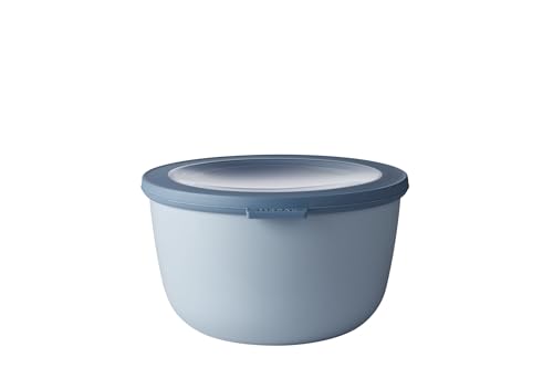 Mepal - Multi Bowl Cirqula Round - Vorratsdose mit Deckel - Geeignet als Luftdichte Aufbewahrungsbox für den Kühlschrank, Mikrowellengeschirr & als Frischhaltedosen - 2000 ml - Nordic Blue von Mepal