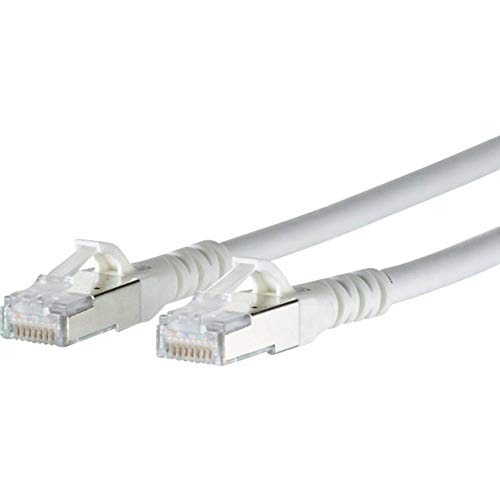 METZ Connect 1308451088-E RJ45 Netzwerkkabel, Patchkabel CAT 6a S/FTP 1.00m Weiß mit Rastnasenschut von METZ CONNECT