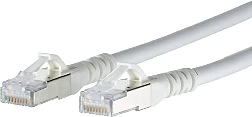 METZ Connect 1308451588-E RJ45 Netzwerkkabel, Patchkabel CAT 6a S/FTP 1.50m Weiß mit Rastnasenschut von METZ CONNECT