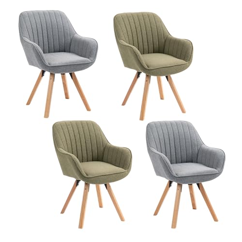 MEUBLE COSY Esszimmerstühle Drehbar 4er Set Küchenstuhl Polsterstuhl Drehstuhl mit Armlehne Sessel Schminkstuhl aus Stoff Massivholzbeine für Esszimmer Wohnzimmer Arbeitszimmer, Bunt MEUBLE COSY Esszimmerstühle Drehbar 4er Set Küchenstuhl Polsterstuhl Drehstuhl mit Armlehne Sessel Schminkstuhl aus Stoff Massivholzbeine für Esszimmer Wohnzimmer Arbeitszimmer, Bunt von MEUBLE COSY
