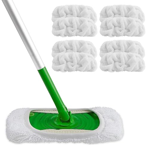 8 Pcs Tücher Wiederverwendbare Für Sweeper Mop, Tücher Für Bodenwischer, Wiederverwendbare Für Sweeper Dust Mop, Microfaser Reinigung Pads Kompatibel Für Die Reinigung Von Hartböden/Holzböden von MEYAGOT