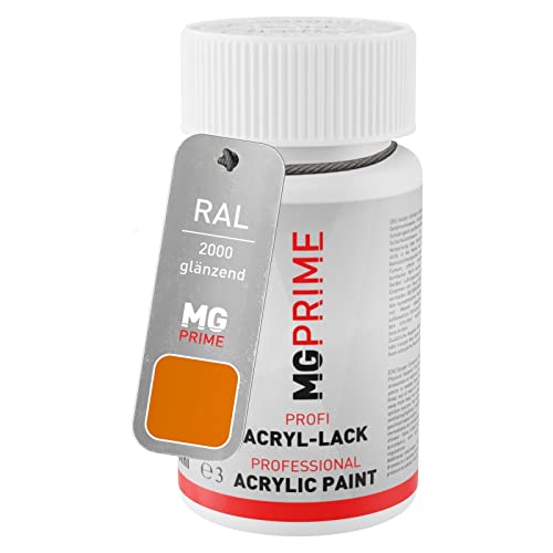 MG PRIME RAL 2000 Gelborange/Yellow orange glänzend Lackstift 50 ml schnelltrocknend von MG PRIME