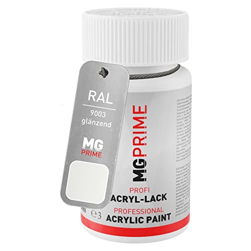 MG PRIME RAL 9003 Signalweiss/Signal white glänzend Lackstift 50 ml schnelltrocknend von MG PRIME