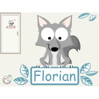 Wandtattoo "Wolf" Türschild Waldtiere Ii. Serie Kinderzimmer Kinder Babyzimmer Namensschild von MHBilder