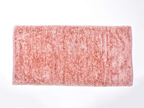 Mi Casa Weicher Teppich, 65 x 130 cm, einfarbig, Rosa, 60% Baumwolle, 40% Polyester von MI CASA