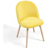Esszimmerstühle - Gelb, 6er Set, Sitzfläche aus Samt, Modern, Gepolstert, Beine aus Buchenholz, Rückenlehne - Polsterstuhl, Küchenstuhl, von MIADOMODO