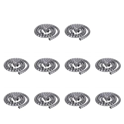 Spiral Wickeln 1 Meter Cable Spiral Protector 22mm Tube Cable Wire Management Wrap Flexible Cord Organizer Wire Storage Winder Pipe Schlauch Abdeckung(Color:Grey 10pcs) von MIAOSHE
