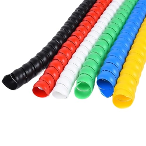 Spiral Wickeln 8mm 10mm 12mm Wire Cable Sleeve Organizer Pipe Protection Spiral Wrap Winding Flexible Tube Cover Protector Schlauch Abdeckung(Color:Schwarz,Size:ID 25mm 5 Meters) von MIAOSHE