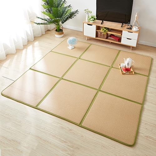 MIAOXIAO Japanische Tatami Matte Tatami Matratze japanische Bodenmatte Rattan rutschfest atmungsaktiv Tatami-Teppich Matte Krabbelmatte,3,120 * 180CM(6: Pieces) von MIAOXIAO