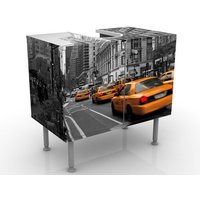 Micasia - Waschbeckenunterschrank - New York, New York - Badschrank Gelb Größe: 55cm x 60cm von MICASIA