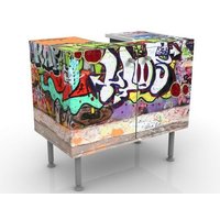 Micasia - Waschbeckenunterschrank - Graffiti - Badschrank Bunt Größe: 55cm x 60cm von MICASIA