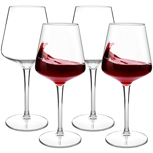 MICHLEY Moderne Rotweingläser, 425 ml, wiederverwendbarer Tritan-Kunststoffkelch, bruchsichere Weißweinbecher für den Außenbereich von MICHLEY